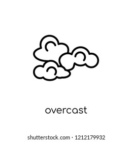 Overcast icon from collection., editable outline stroke vector illustration