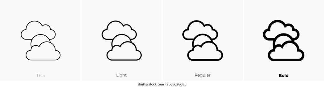 overcast icon. Thin, Light Regular And Bold style design isolated on white background