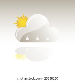 Overcast With Light Rain But Sunny Weather Illustration