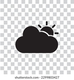 overcast silhouette icon with transparent background