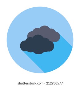 Overcast. Single flat color icon. Vector illustration.
