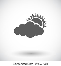 Overcast. Single flat icon on white background. Vector illustration.