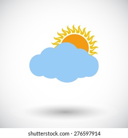 Overcast. Single flat icon on white background. Vector illustration.