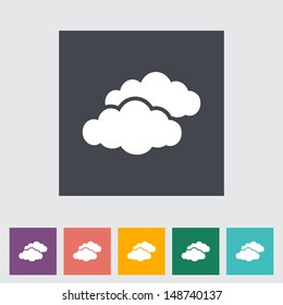 Overcast single flat icon. Vector illustration.
