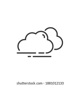 Overcast thin line icon. Clouds on the sky. Isolated weather vector illustration