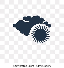 Overcast vector icon isolated on transparent background, Overcast transparency concept can be used web and mobile