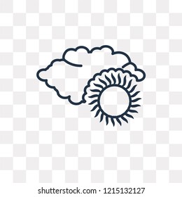 Overcast vector outline icon isolated on transparent background, high quality linear Overcast transparency concept can be used web and mobile