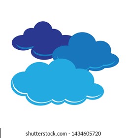 overcast, vector white background illustration
