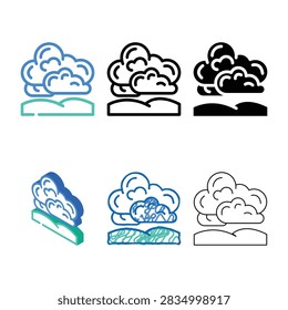 overcast weather color icon vector. overcast weather sign. isolated symbol mix illustration
