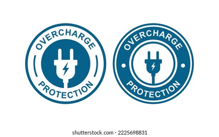 Overcharge protection badge logo vector. Suitable for product label and information