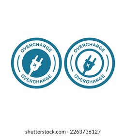 Overcharge protection badge logo vector. Suitable for product label and information