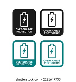 overcharge protection vector logo badge. Suitable for product label