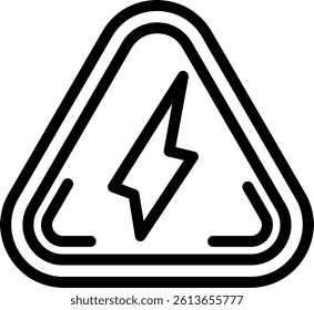 Overcharging Alert Line Vector Icon Design