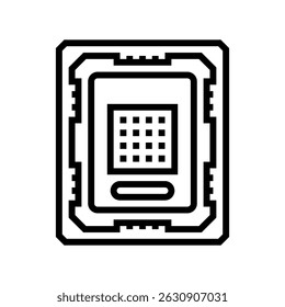 übertaktete CPU Chip Gaming PC Linie Icon Vektor. übertaktetes CPU-Chip-Gaming-PC-Zeichen. isoliertes Kontursymbol, schwarze Illustration