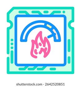 overclocked cpu chip gaming pc color icon vector. overclocked cpu chip gaming pc sign. isolated symbol illustration