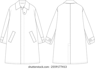 Overcoat Front and Back View