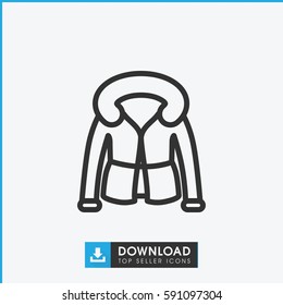 overcoat icon. Simple outline overcoat vector icon. On white background.