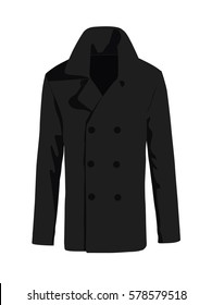 Overcoat men fashion vector black