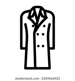 overcoat outerwear male line icon vector. overcoat outerwear male sign. isolated contour symbol black illustration