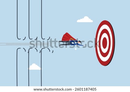 Overcome difficulty, entrepreneur hero soar over hindrances to attain goal. 