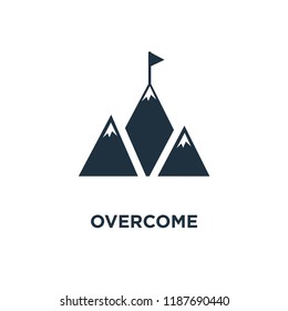 Overcome icon. Black filled vector illustration. Overcome symbol on white background. Can be used in web and mobile.