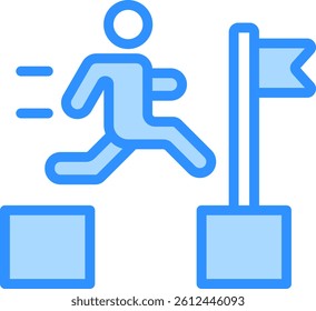 Overcome Icon Blue Color Vector Illustration