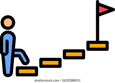 Overcome Icon Lineal Color Vector Illustration