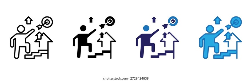 Ilustración vectorial de estilo múltiple de Overcome Icon
