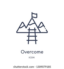 overcome icon from startup outline collection. Thin line overcome icon isolated on white background.
