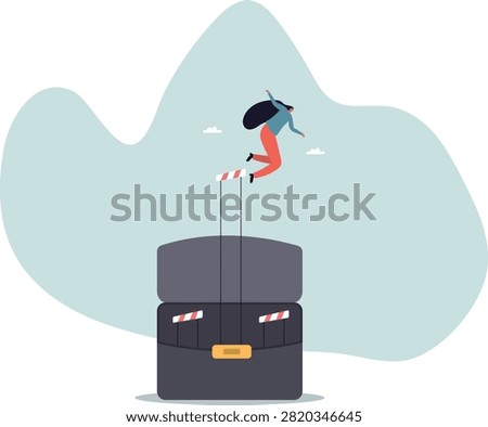 Overcome obstacle or challenge, success journey or aspirations, determination, progress or effort to overcome difficulty .human life and situation.vector illustration.