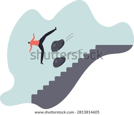 Overcome obstacle, effort or adversity for business growth, difficulty, challenge to win competition,human life and situation.vector illustration.