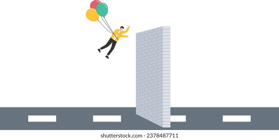 Overcome obstacle, solving business problem, win over business barrier or difficulty, challenge or solution for career path, effort or decision concept,

