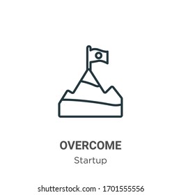 Overcome outline vector icon. Thin line black overcome icon, flat vector simple element illustration from editable startup concept isolated stroke on white background