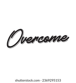 overcome text on white background.