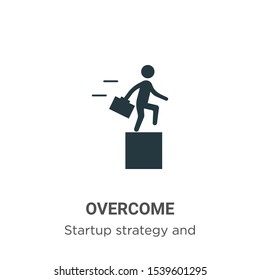 Overcome vector icon on white background. Flat vector overcome icon symbol sign from modern startup strategy and success collection for mobile concept and web apps design.