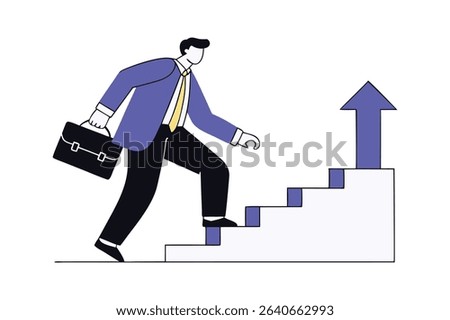 Overcoming Business Challenges Climbing the Ladder to Success Adversity and Career Growth Concept Art
