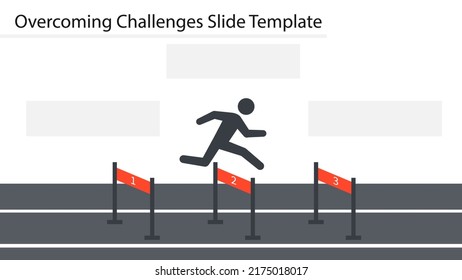 Overcoming Challenges Slide Template. Clipart image