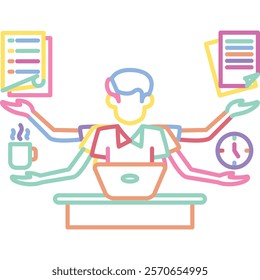 Overcommitment Icon - Dual Tone Style - People Pleaser Theme