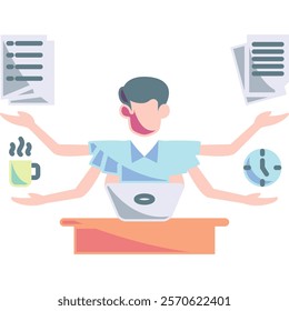 Overcommitment Icon - Flat Color Style - People Pleaser Theme