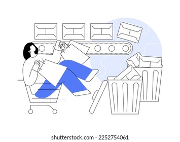 Overconsumption abstract concept vector illustration. Consumption society, natural resources overconsumption consequences, food overproduction, overpopulation problem abstract metaphor.