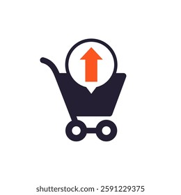 overconsumption icon with a shopping cart