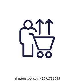 overconsumption line icon on white