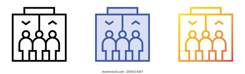 overcrowded icon. Linear, Blue Fill and Gradient Style Design Isolated On White Background