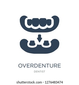 overdenture icon vector on white background, overdenture trendy filled icons from Dentist collection, overdenture vector illustration