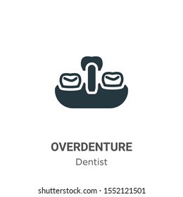 Overdenture vector icon on white background. Flat vector overdenture icon symbol sign from modern dentist collection for mobile concept and web apps design.