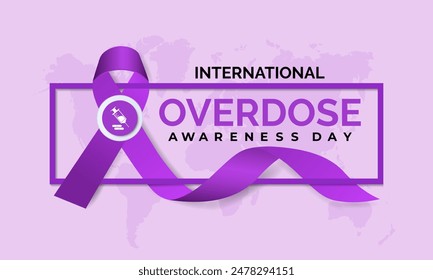 Overdose awareness day is observed every year on August 31. Banner poster, flyer and background design. Eps 10.