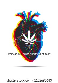 Overdose Can Cause Shortness Heart Stock Vector (Royalty Free ...