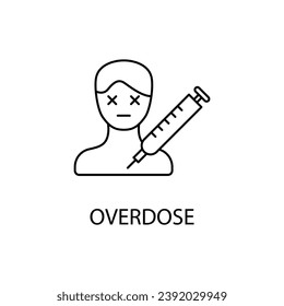 Overdose concept line icon. Simple element illustration. Overdose concept outline symbol design.