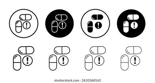 Overdose icon Black and white outline vector