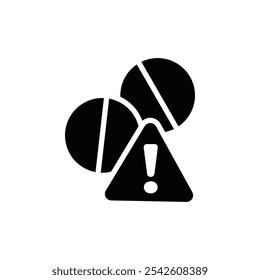 Overdose icon black and white vector sign